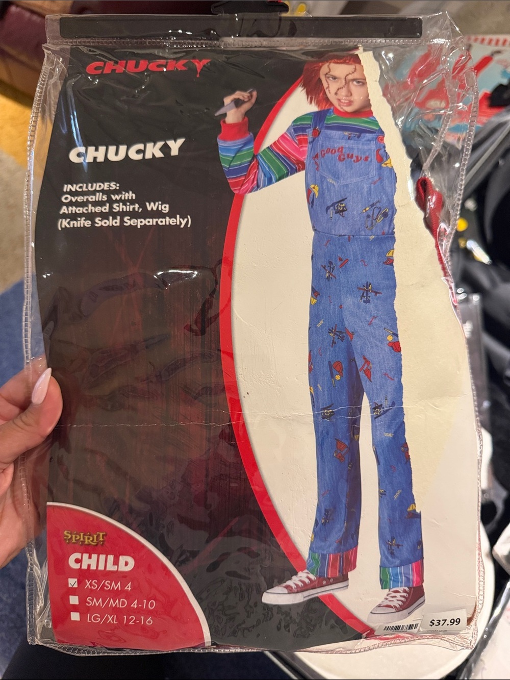 Kids Chucky Overalls Costume - Blue